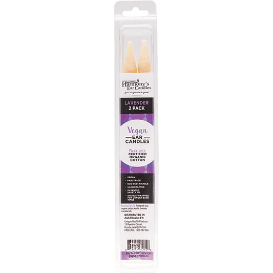 Harmony's Ear Candles Vegan Ear Candles Lavender Scented 2pk