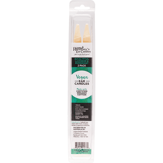 Harmony's Ear Candles Vegan Ear Candles Eucalyptus, Lavender & Peppermint 2pk