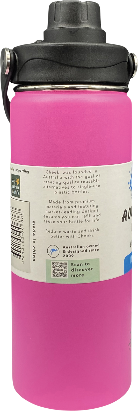 Cheeki Stainless Steel Bottle Adventure Insulated Magenta