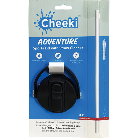 CHEEKI Adventure Sports Lid with Straw Cleaner x 1
