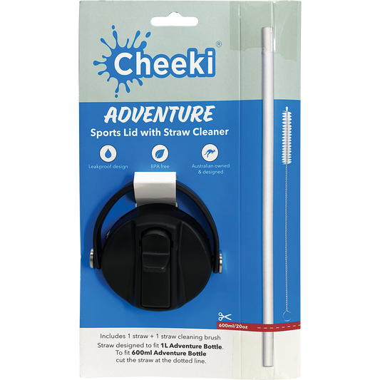 Cheeki Adventure Sports Lid with Straw Cleaner