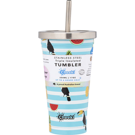 CHEEKI Insulated Tumbler Toucan with S/Steel Straw 1 x 500ml