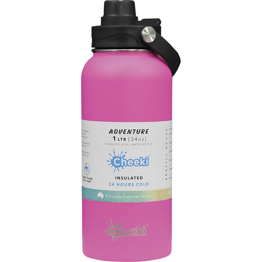 CHEEKI Insulated Adventure Stainless Steel Bottle Magenta 1 x 1L