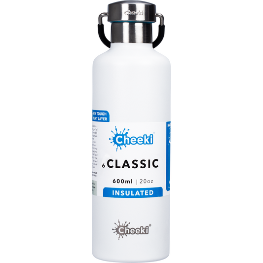 Cheeki Stainless Steel Bottle Insulated White