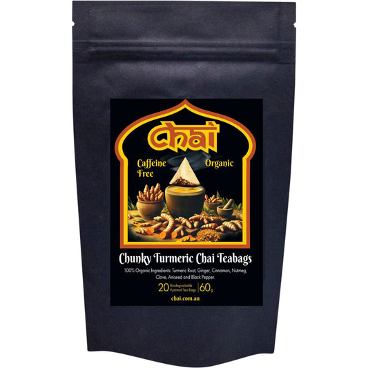 CHAI TEA Organic Chunky Turmeric Chai Tea Bags 1 x 20pk