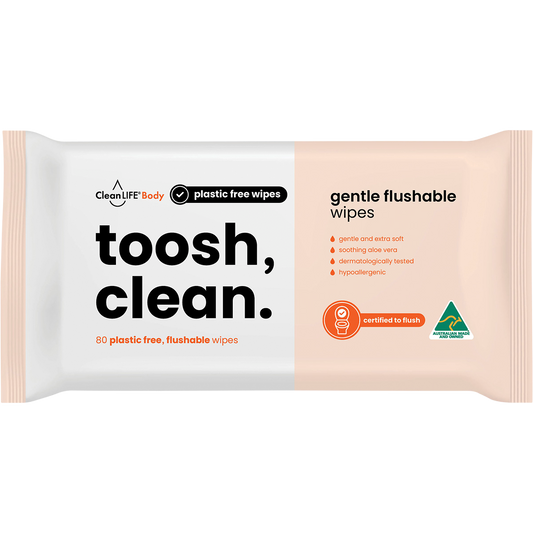 CleanLIFE Toosh Clean Flushable Plastic Free Wipes
