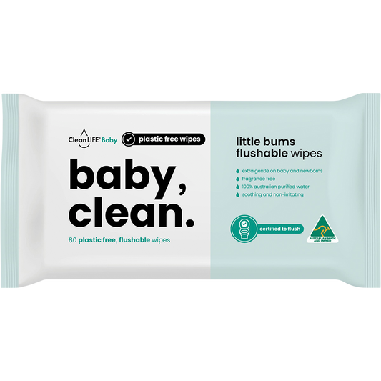 CleanLIFE Baby Clean Flushable Plastic Free Wipes