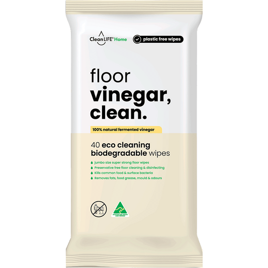 CleanLIFE Vinegar Clean Floor Plastic Free Wipes