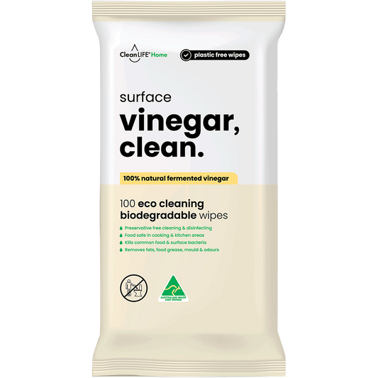 CleanLIFE Vinegar Clean Surface Plastic Free Wipes