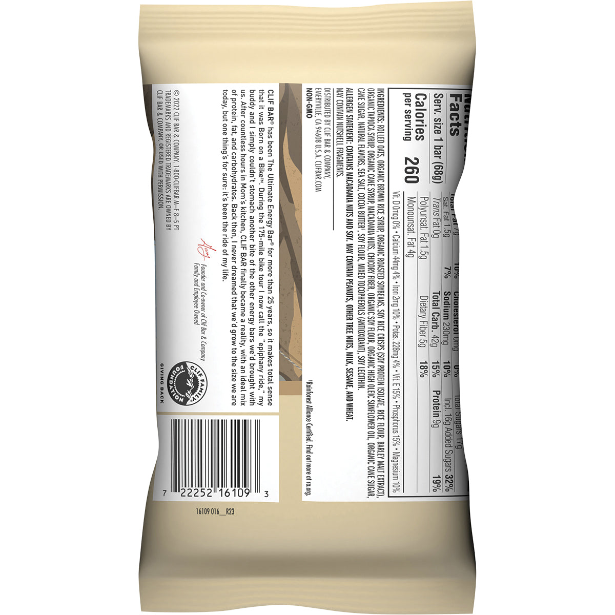 CLIF Energy Bar White Chocolate Macadamia 12 x 68g