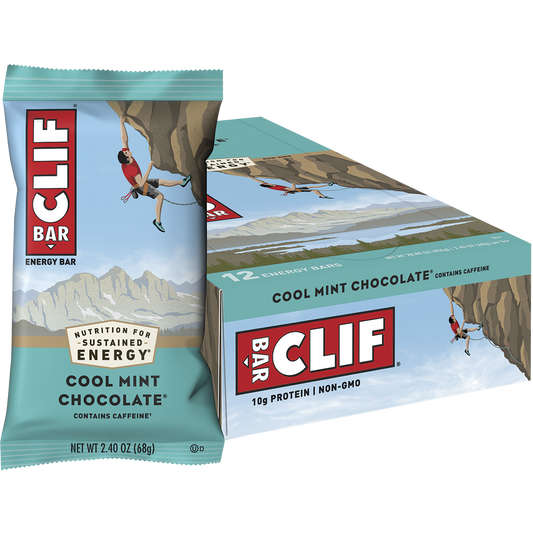 CLIF Energy Bar Cool Mint Choc 49mg Caffeine - Box of 12