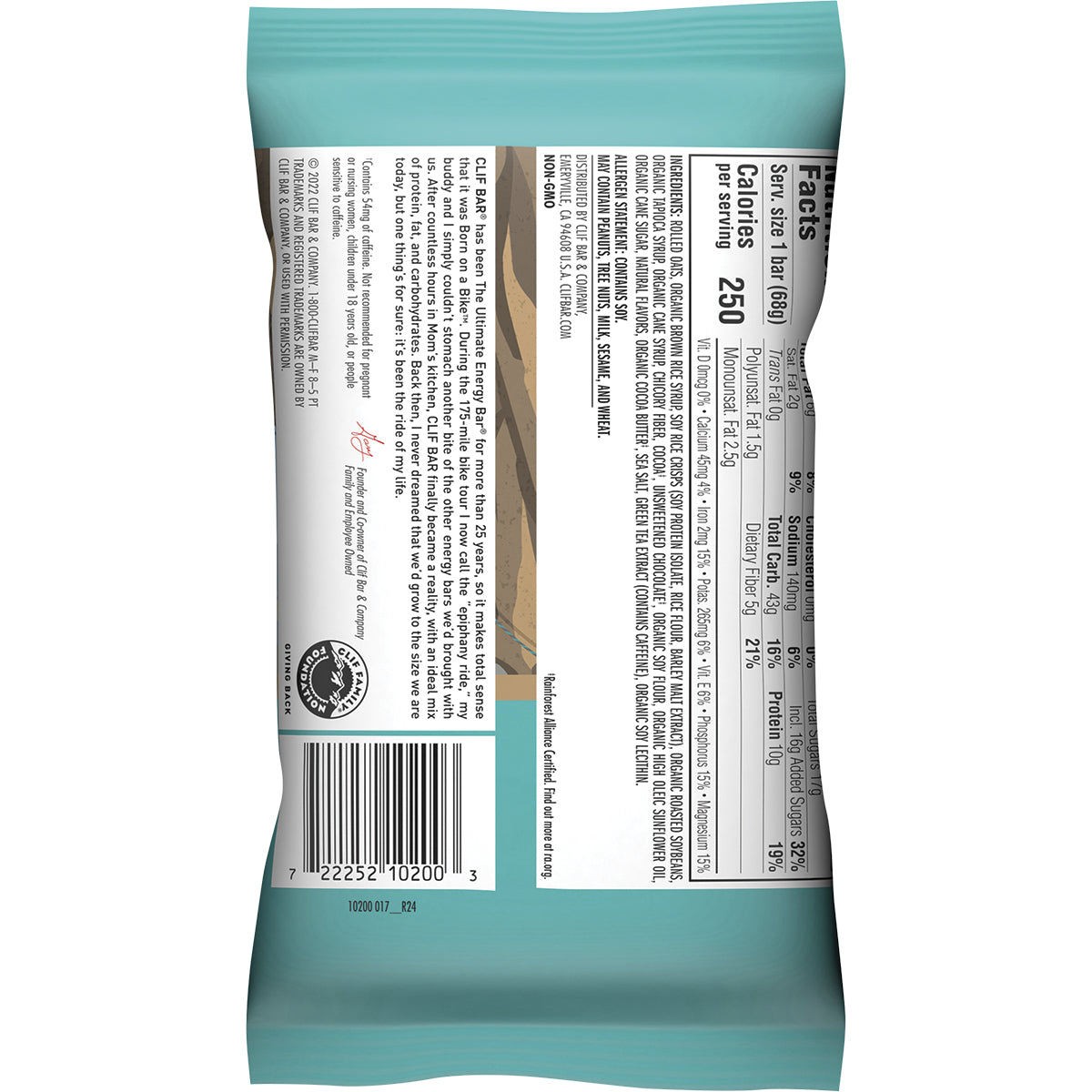 CLIF Energy Bar Cool Mint Choc 49mg Caffeine 12 x 68g