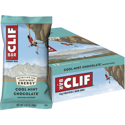 CLIF Energy Bar Cool Mint Choc 49mg Caffeine 12 x 68g