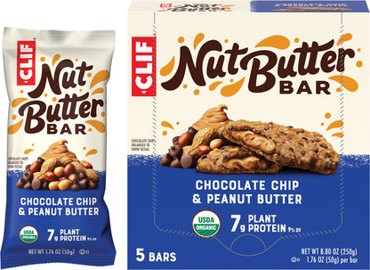 CLIF Nut Butter Bar Chocolate Chip & Peanut Butter 5 x 50g