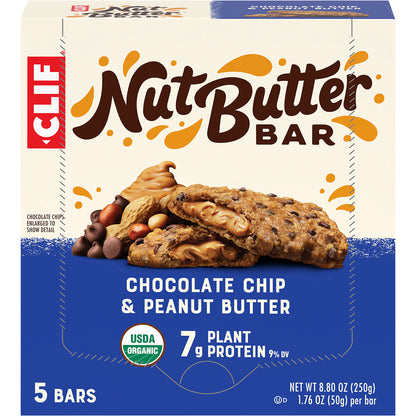 CLIF Nut Butter Bar Chocolate Chip & Peanut Butter 5 x 50g