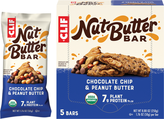 CLIF Nut Butter Bar Chocolate Chip & Peanut Butter - Box of 5