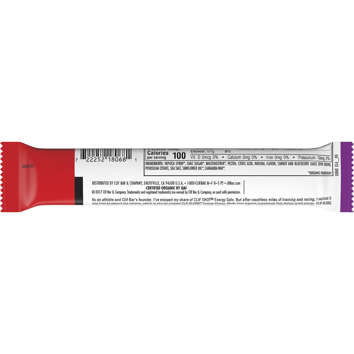 CLIF Bloks Energy Chews Mountain Berry 18 x 60g