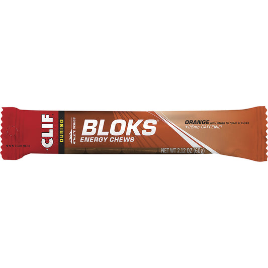 CLIF Bloks Energy Chews Orange 25mg Caffeine 18 x 60g