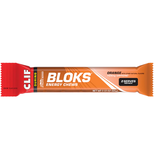 CLIF Bloks Energy Chews Orange 25mg Caffeine - Box of 18