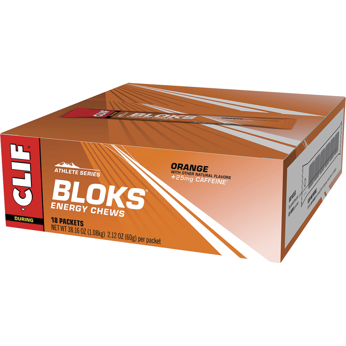 CLIF Bloks Energy Chews Orange 25mg Caffeine 18 x 60g
