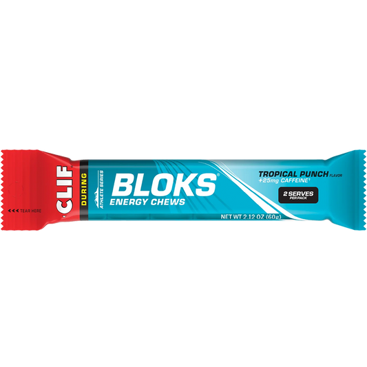 CLIF Bloks Energy Chews Tropical Punch 25mg Caffeine - Box of 18