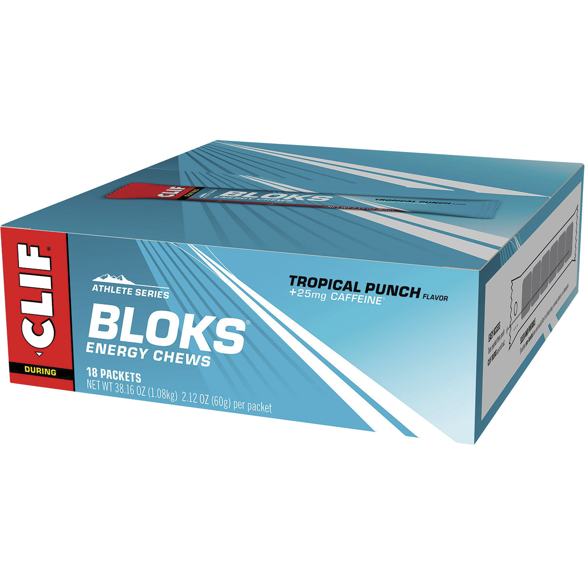 CLIF Bloks Energy Chews Tropical Punch 25mg Caffeine 18 x 60g