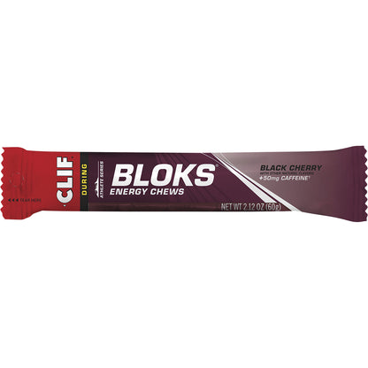 CLIF Bloks Energy Chews Black Cherry 50mg Caffeine 18 x 60g