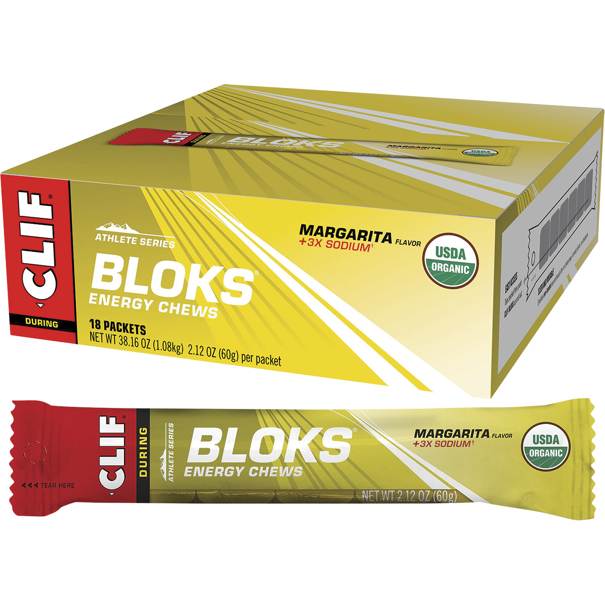 CLIF Bloks Energy Chews Margarita 150mg Sodium 18 x 60g