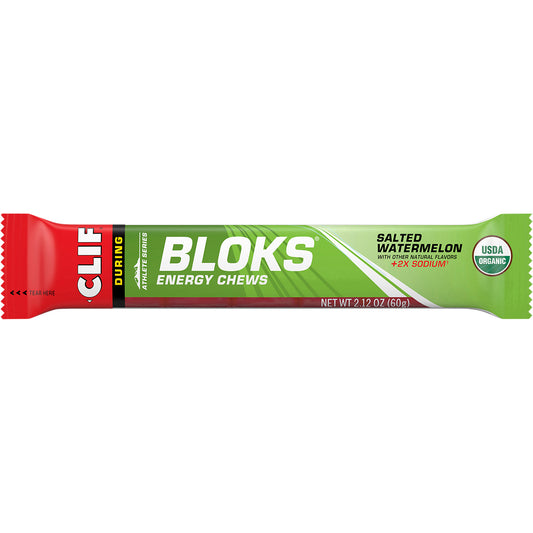 CLIF Bloks Energy Chews Salted Watermelon 100mg Sodium 18 x 60g