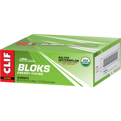 CLIF Bloks Energy Chews Salted Watermelon 100mg Sodium 18 x 60g