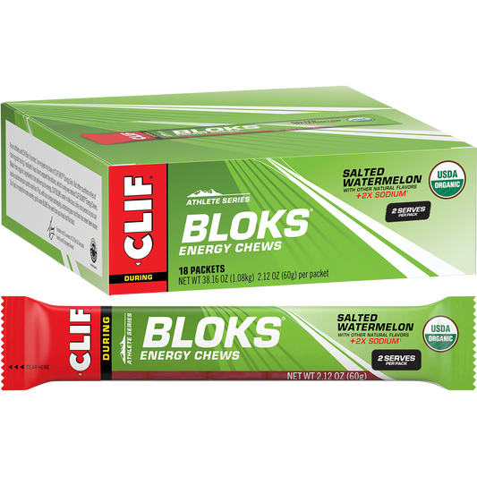 CLIF Bloks Energy Chews Salted Watermelon 100mg Sodium - Box of 18