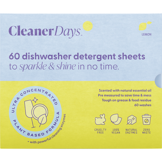 Cleaner Days Dishwasher Detergent Sheets Lemon
