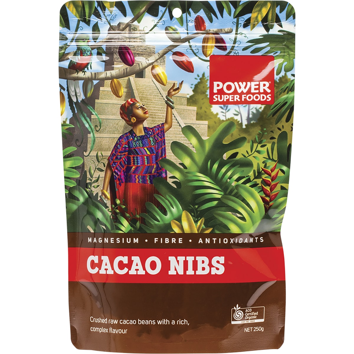 POWER SUPER FOODS Cacao Nibs Raw Certified Organic 1 x 250g