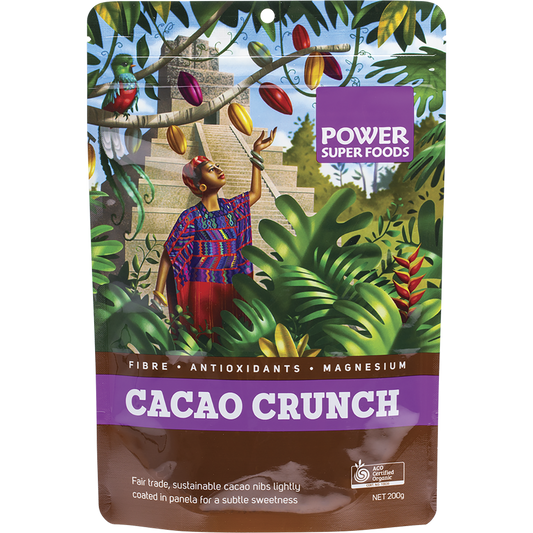 Power Super Foods Cacao Crunch Nibs Raw Certified Organic