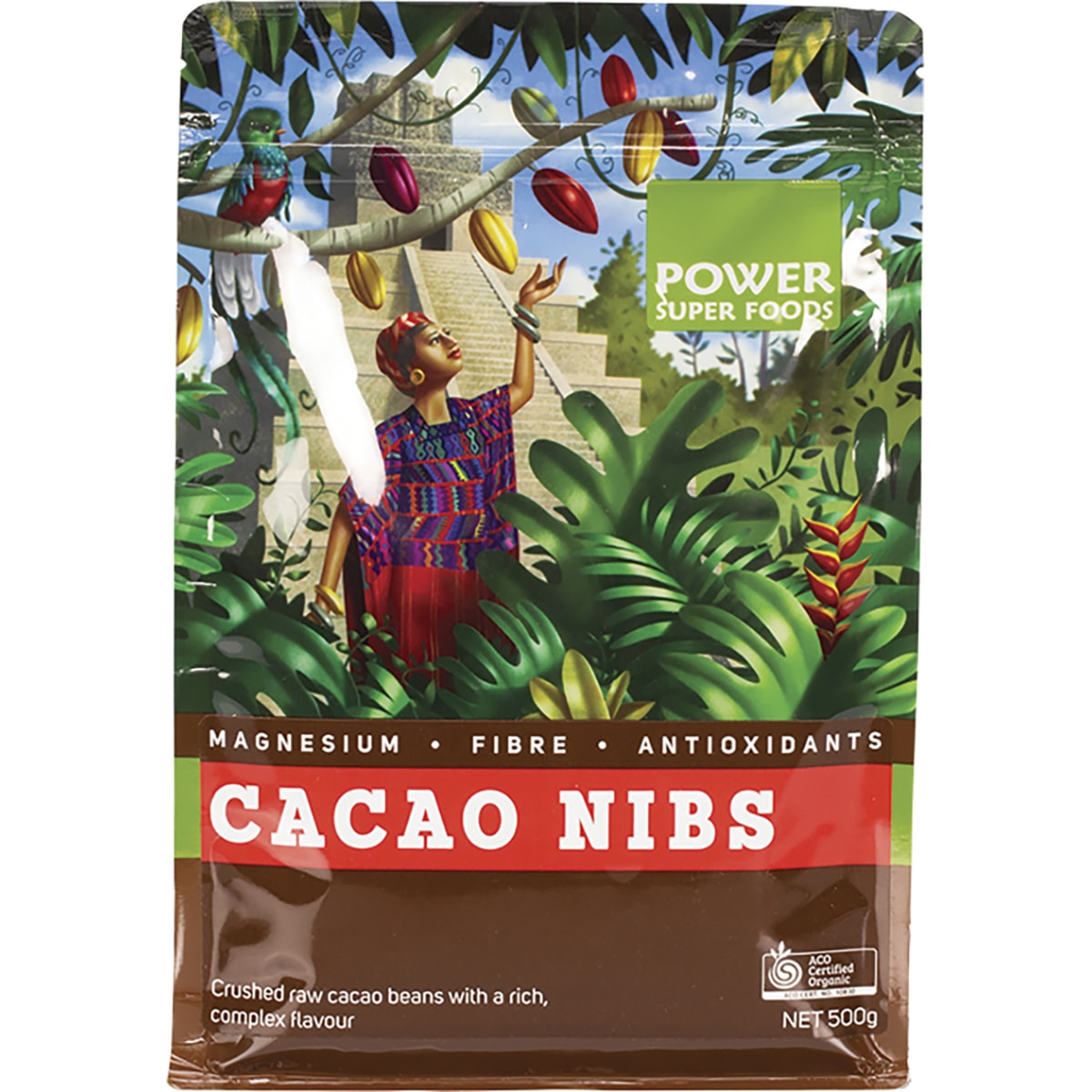POWER SUPER FOODS Cacao Nibs Raw Certified Organic 1 x 500g