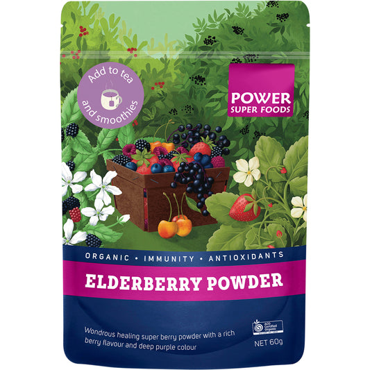 POWER SUPER FOODS Elderberry Powder Certified Organic 1 x 60g