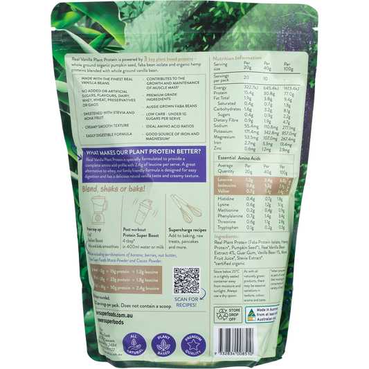 Power Super Foods Real Plant Protein Vanilla Bean