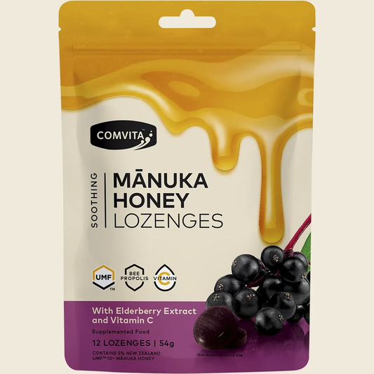 Comvita Manuka Honey Lozenges Elderberry Extract & Vitamin C 6 x