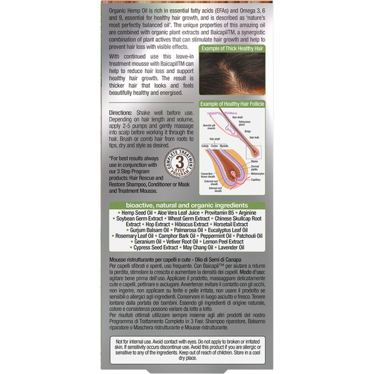 Dr. Organic Hair & Scalp Treatment Mousse Rescue Restore Hemp Oil