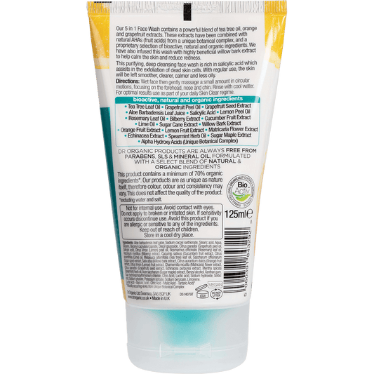 Dr. Organic Deep Cleansing Face Wash Skin Clear
