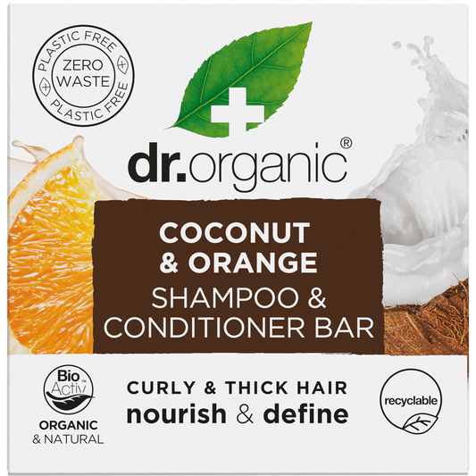 Dr. Organic Shampoo & Conditioner Bar Coconut Orange Curly & Thick