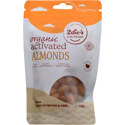 2die4 Live Foods Organic Activated Almonds 120g