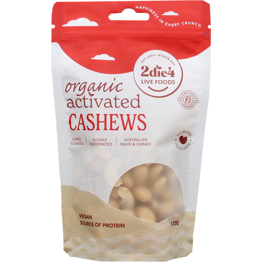 2die4 Live Foods Organic Activated Cashews 120g
