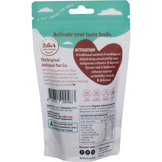 2die4 Live Foods Organic Activated Hazelnuts 120g