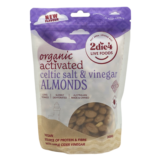 2die4 Live Foods Organic Activated Celtic Salt & Vinegar Almonds