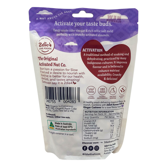 2die4 Live Foods Organic Activated Celtic Salt & Vinegar Almonds