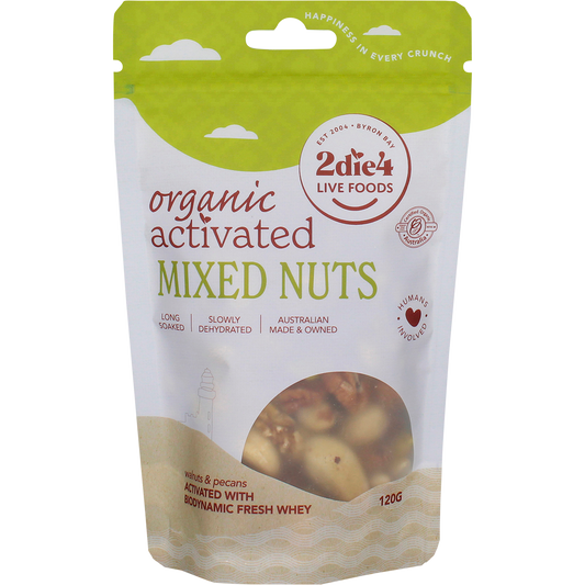 2die4 Live Foods Organic Activated Mixed Nuts with Fresh Whey 120g