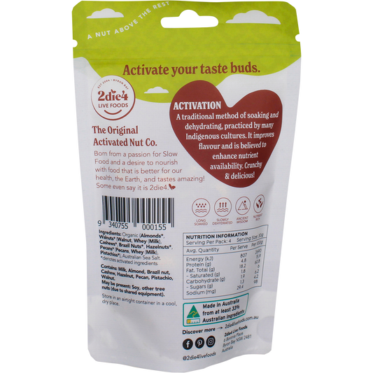 2die4 Live Foods Organic Activated Mixed Nuts with Fresh Whey 120g