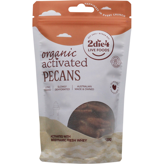 2die4 Live Foods Organic Activated Pecans with Fresh Whey 120g