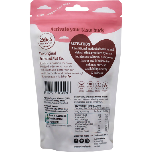 2die4 Live Foods Organic Activated Walnuts with Fresh Whey 100g